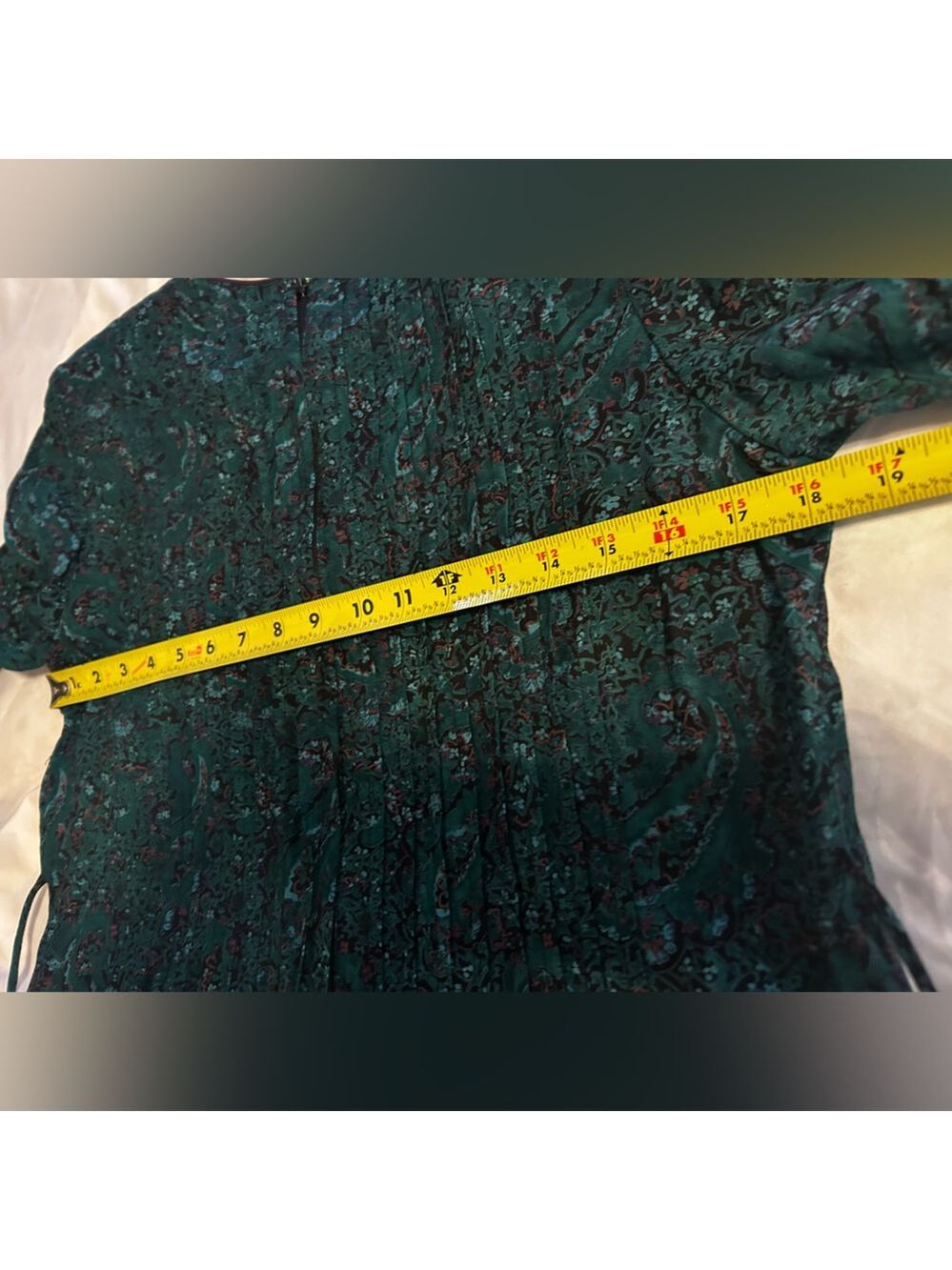 90s Cottagecore Darkacademia Emerald Green Dress Size 8P - Picture 10 of 12